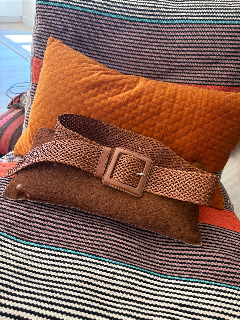 Banana Republic Brown Leather Woven Belt
